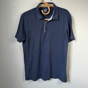 Raffi Navy Blue Cotton Short Sleeve Polo Men's Large